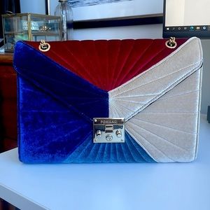 Pomikaki Italian Velvet Handbag in Multicolor